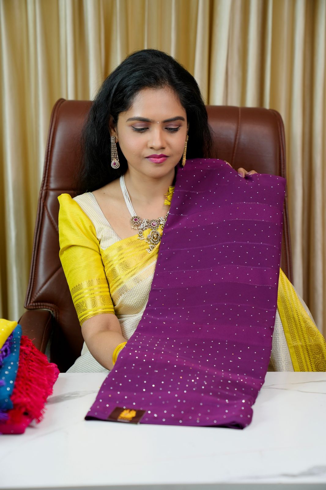 Budget friendly designer saree with Work blouse🥰😎