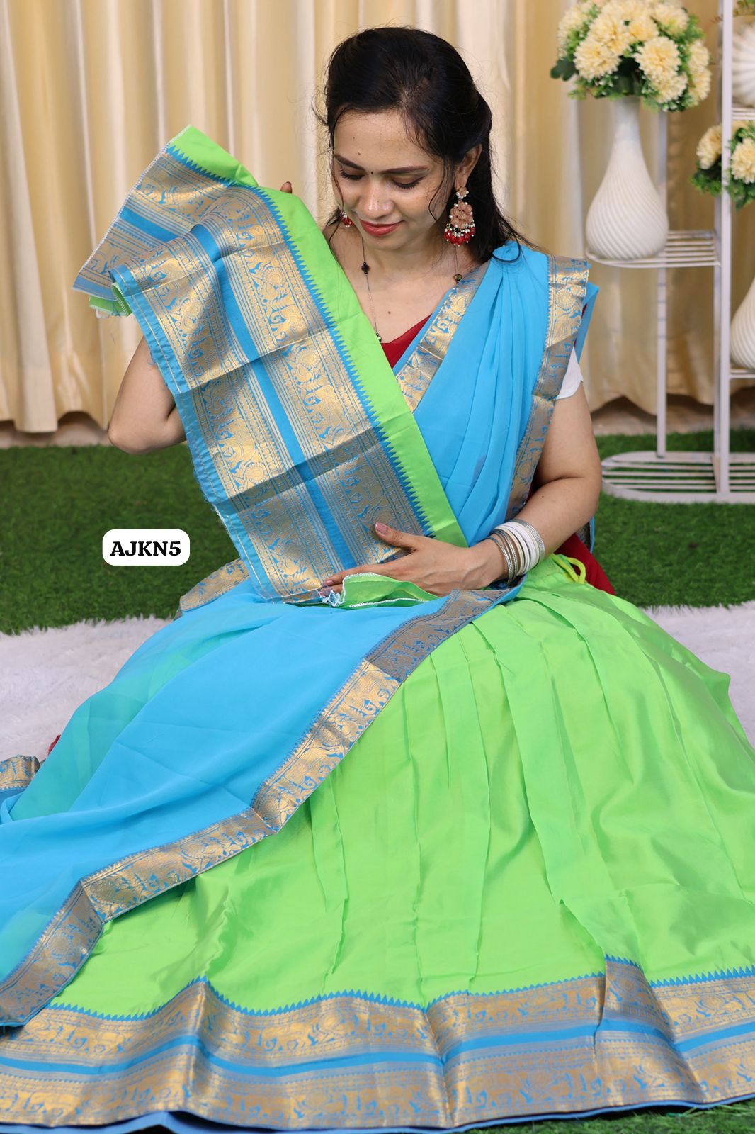 semi stitched Half saree collection. Blouse alone unstitched🥳