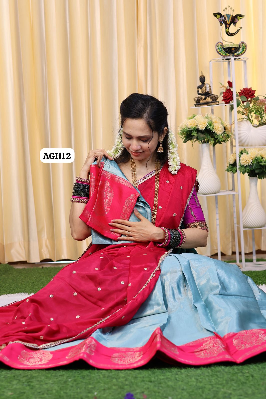 semi stitched Half saree collection. Blouse alone with stitched🥳