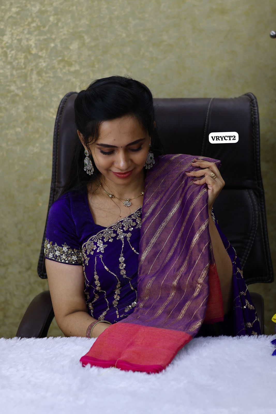 Mashmellow georgette with zari border 🏃♀️.