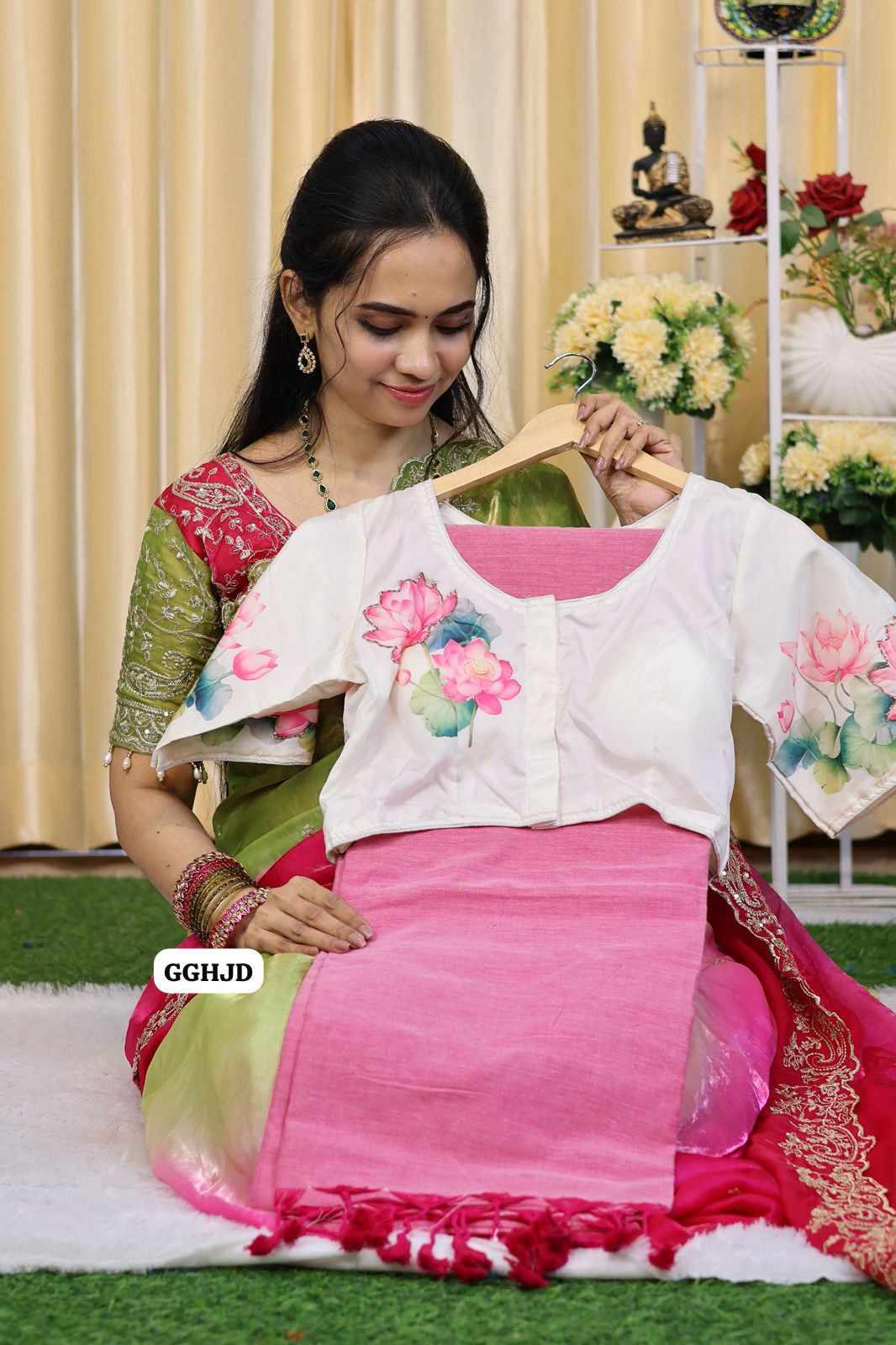 Kadhi cotton saree with stitched blouse 🥳blouse 34-42 Alterable