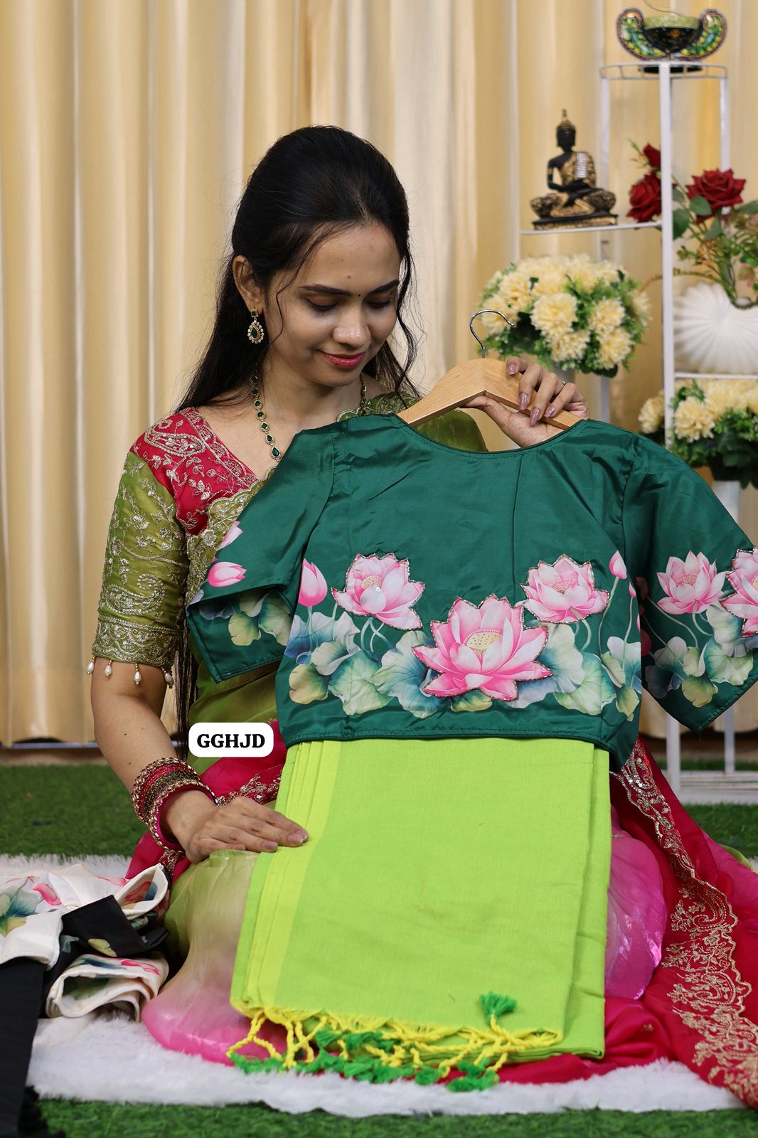 Kadhi cotton saree with stitched blouse 😍🥳blouse 34-42 Alterable