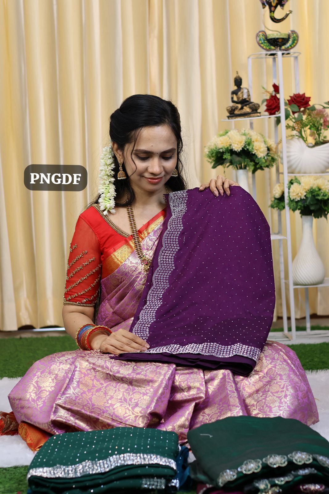 Designer saree with stone work😍🏃🏻♀️Ⓜ️Offer