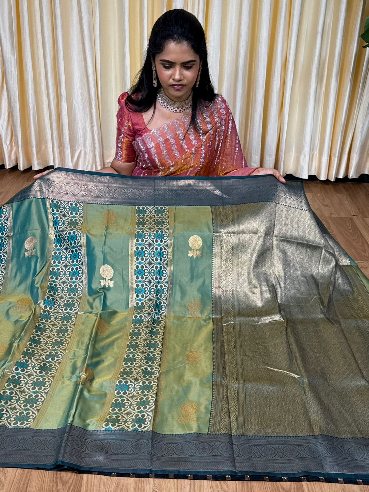 Kanchi semi silk saree🥰😎📚