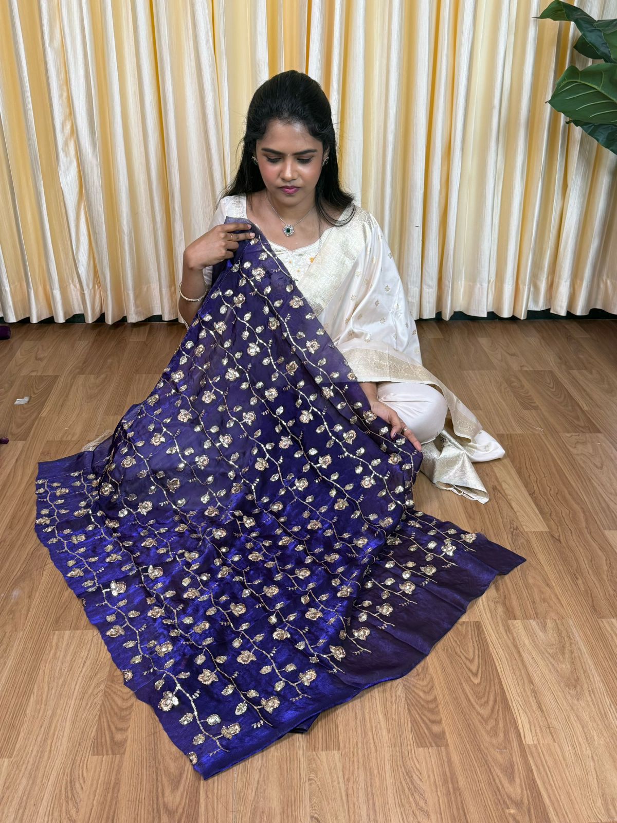 Space silk saree with work blouse π₯°ππ