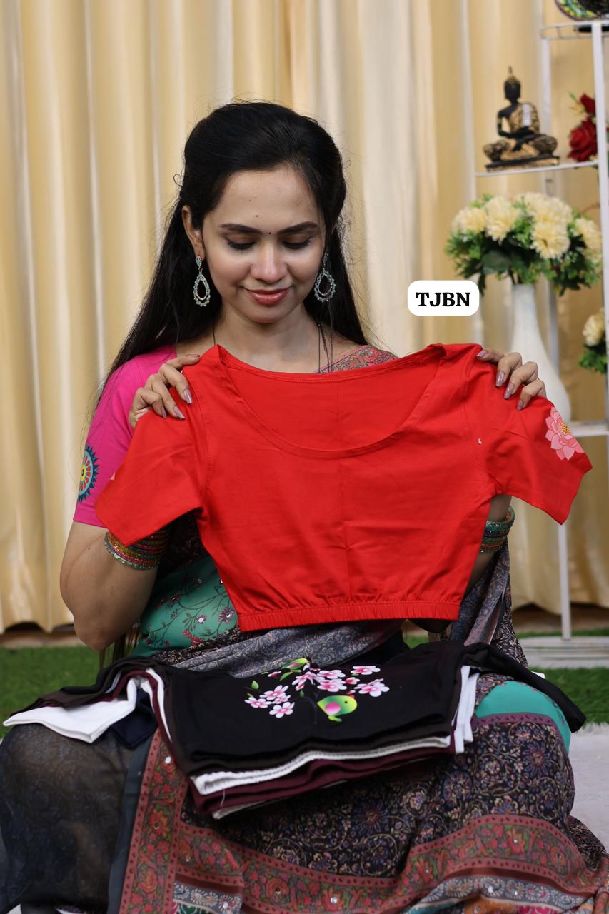 Premium quality readymade elastic blouse with printed design πβ°