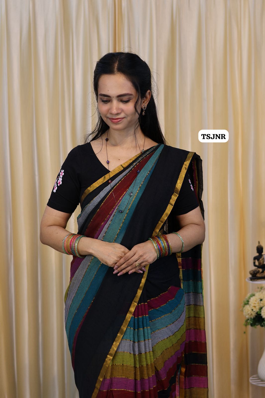 Mul cotton rainbow saree with border🥳