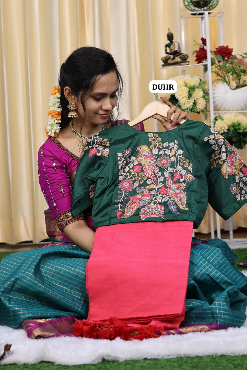 Kadhi cotton with readymade blouse 😍🥳(32-40 Alterable)