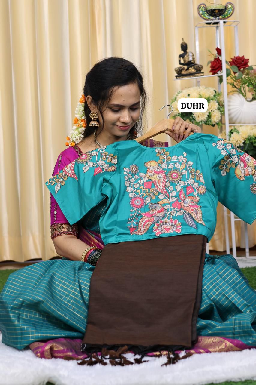 Kadhi cotton with readymade blouse 😍🥳(32-40 Alterable)