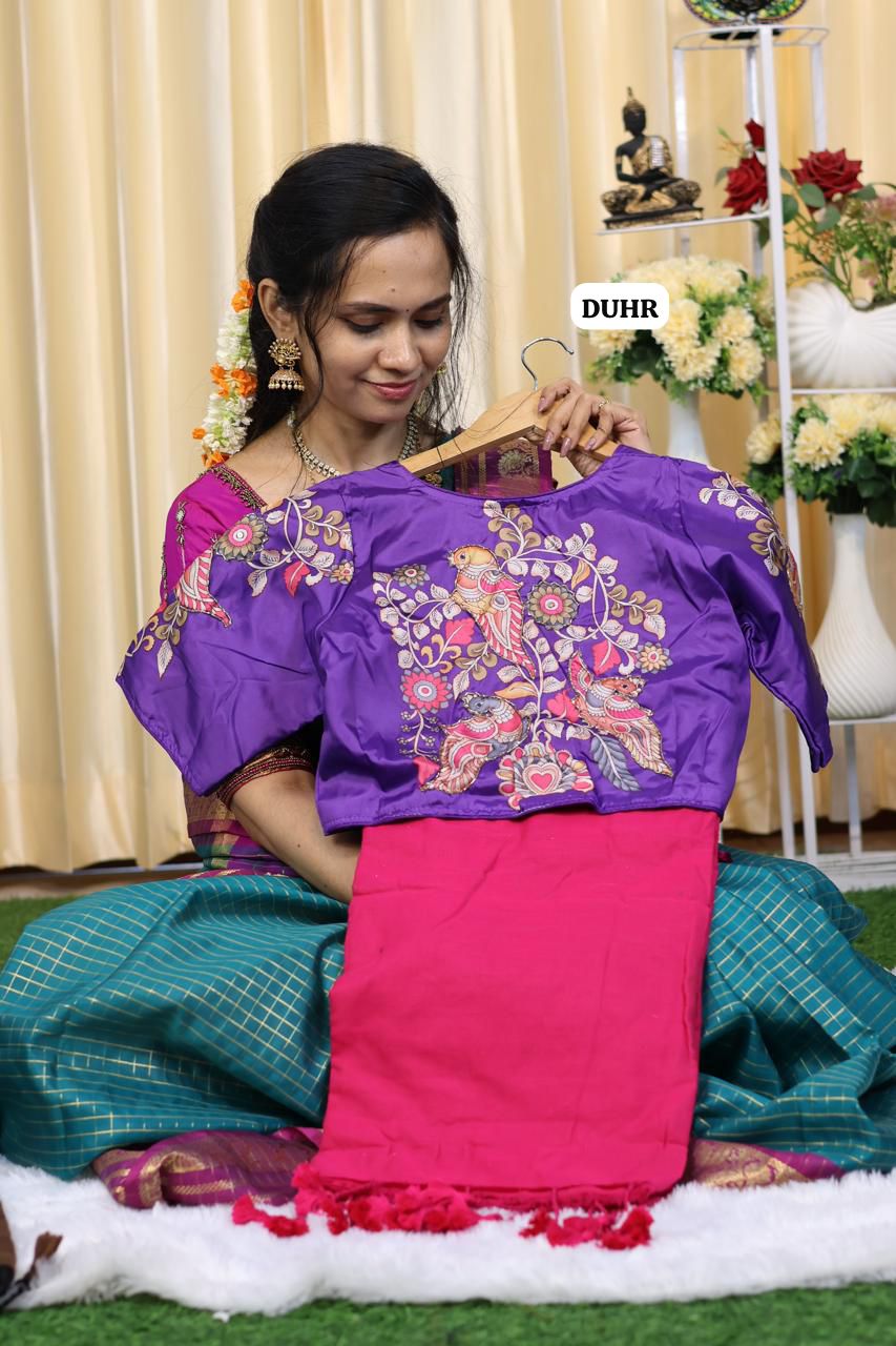 Kadhi cotton with readymade blouse 😍🥳(32-40 Alterable)