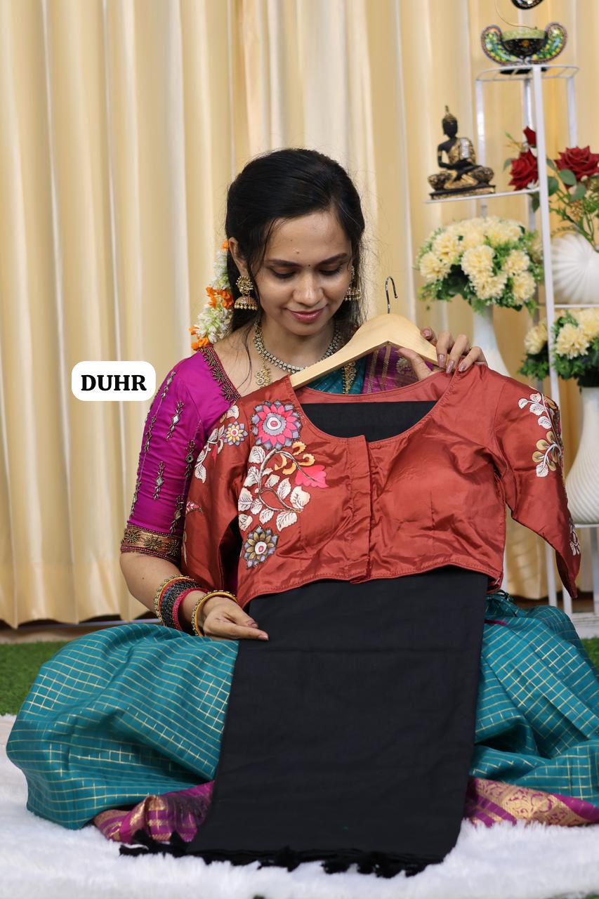 Kadhi cotton with readymade blouse 😍🥳(32-40 Alterable)