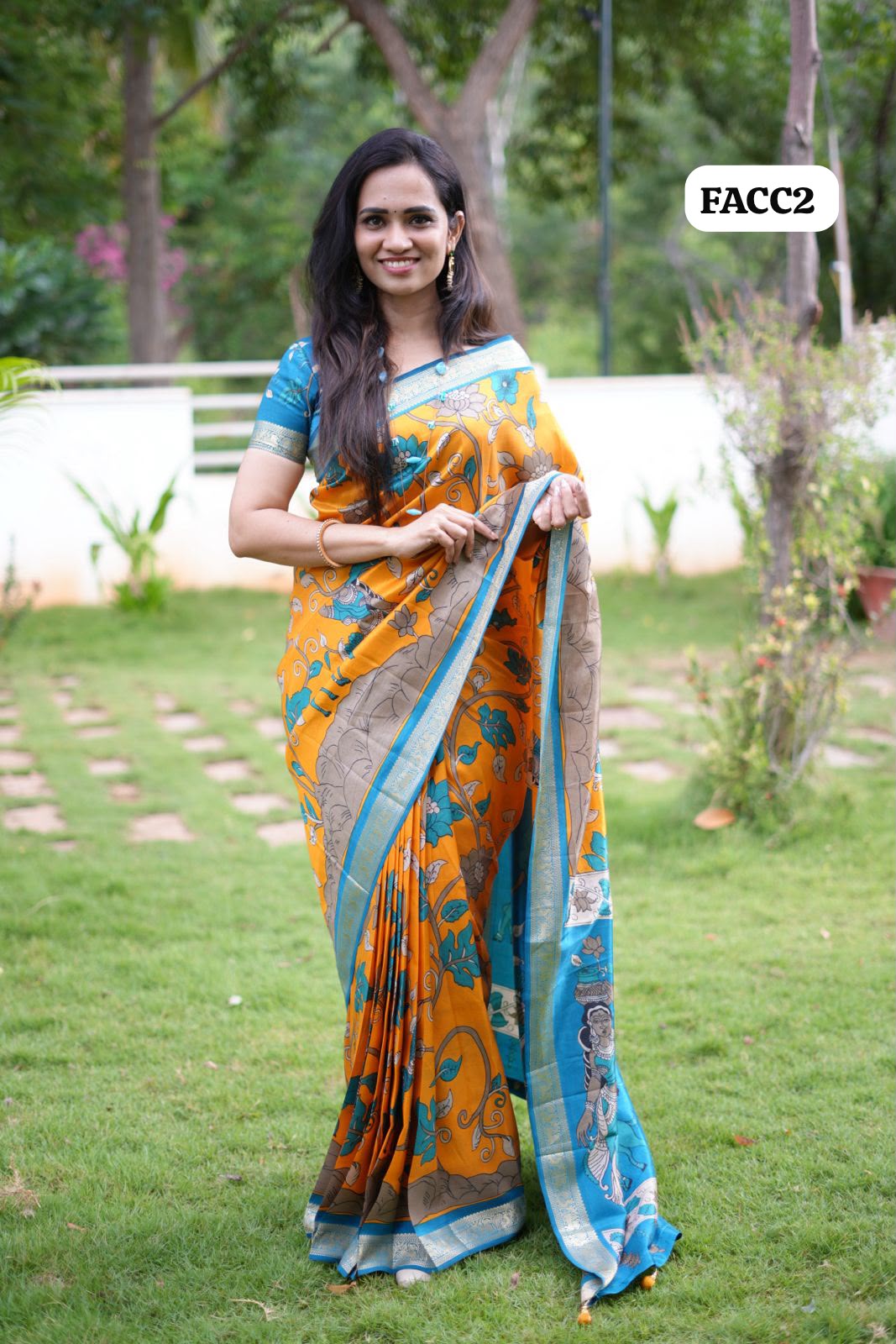 Tussar with viscose border
🥳