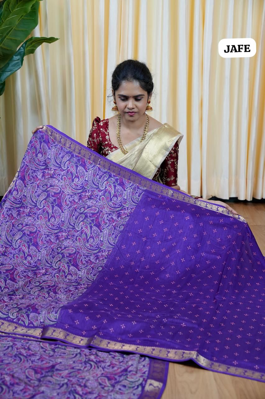 Soft dola silk with Kanchi style border🥰😎
