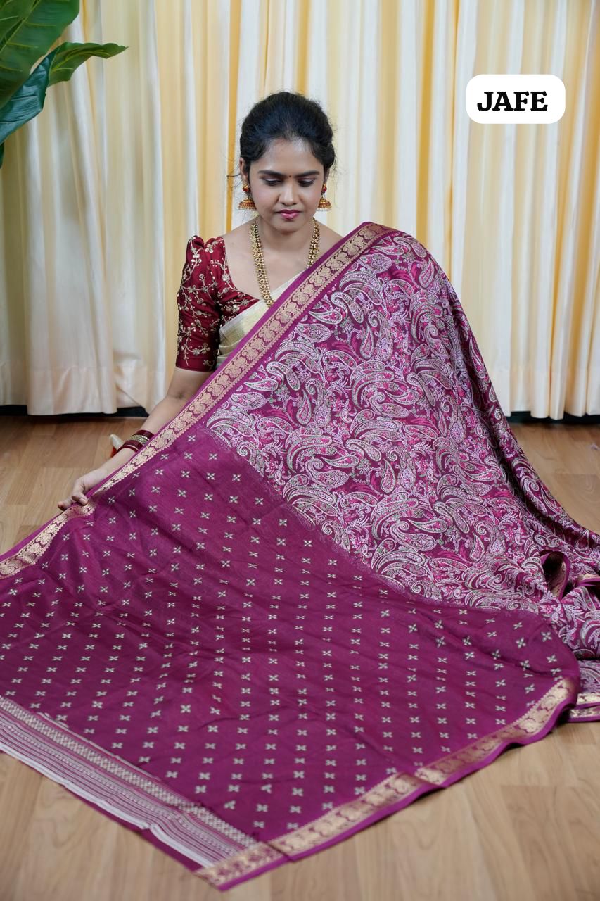 Soft dola silk with Kanchi style border😎🥰