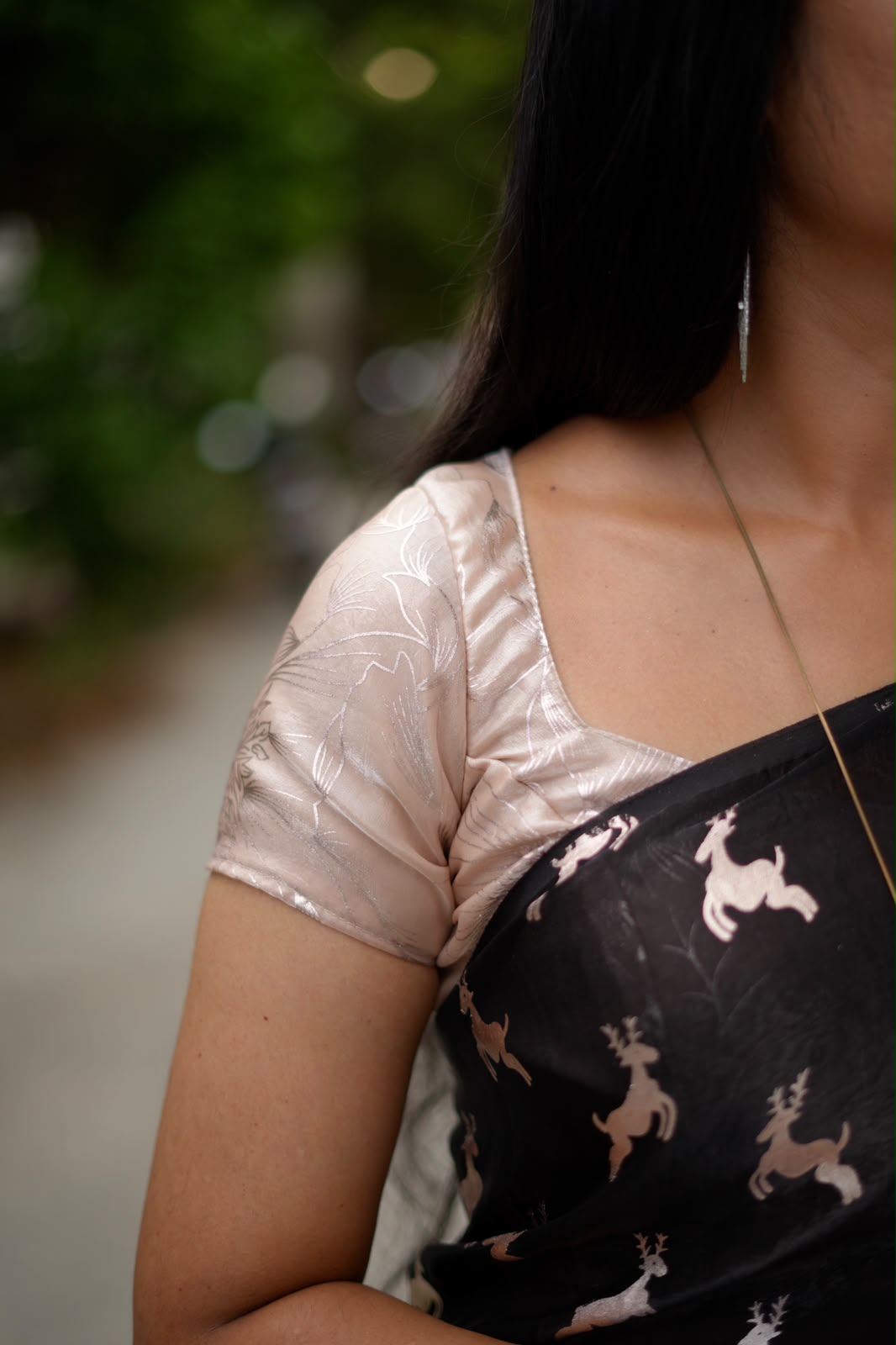 Designer Fendi Silk Saree with Foil Work same blouse shown in picture 🥰😎🥳