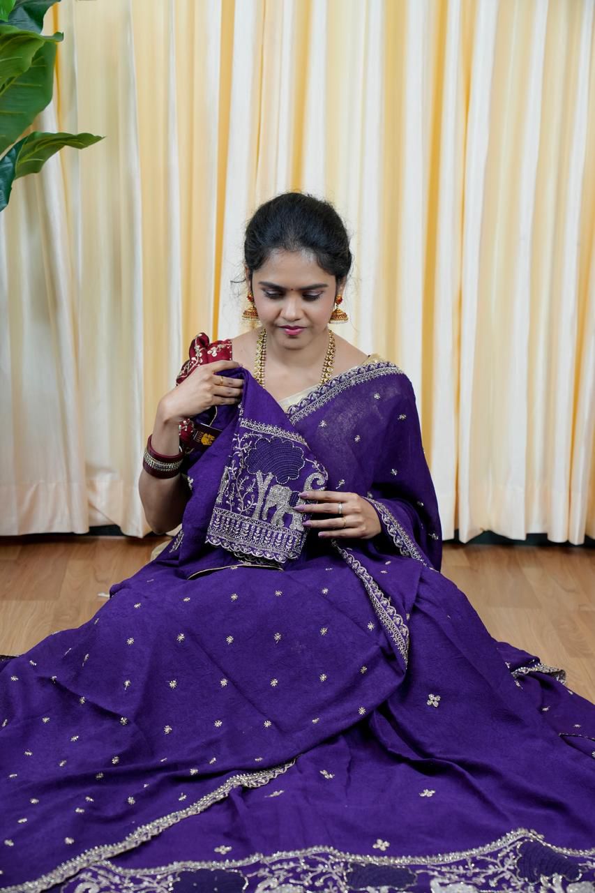 Half saree with stitched blouse and skirt 🥳