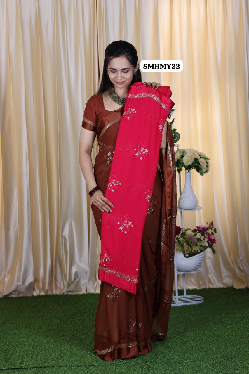 Viscose Georgette sareeš„³