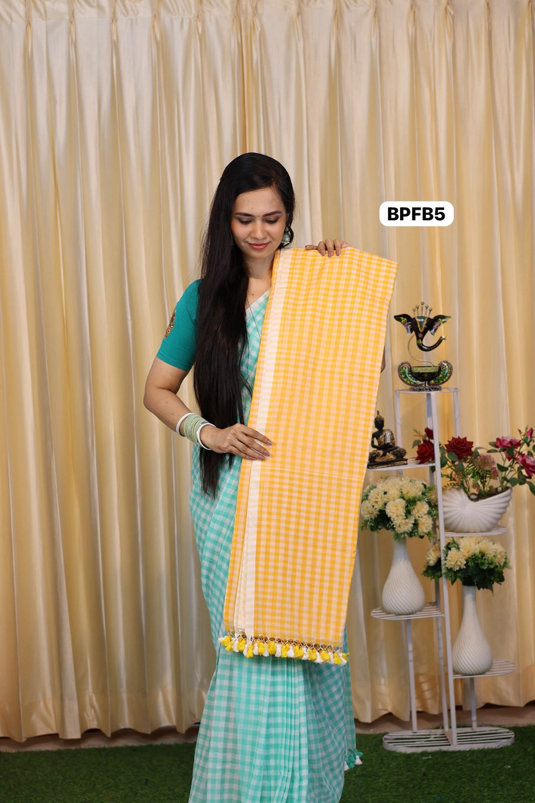 Nayanthara inspired mul cotton saree with checks 🥳