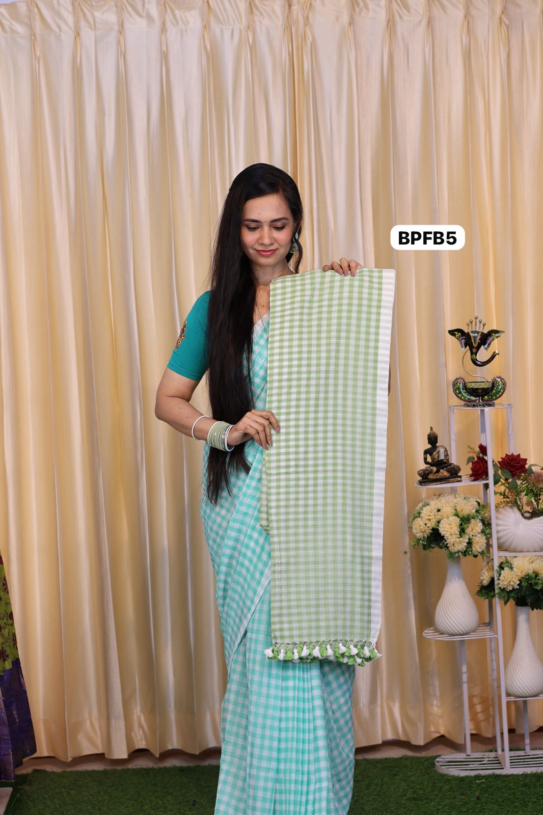 Nayanthara inspired mul cotton saree with checks 🥳