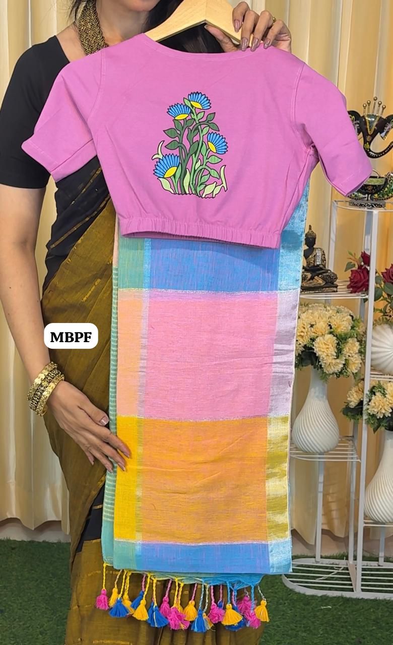 Premium quality readymade elastic blouse with printed design πβ°