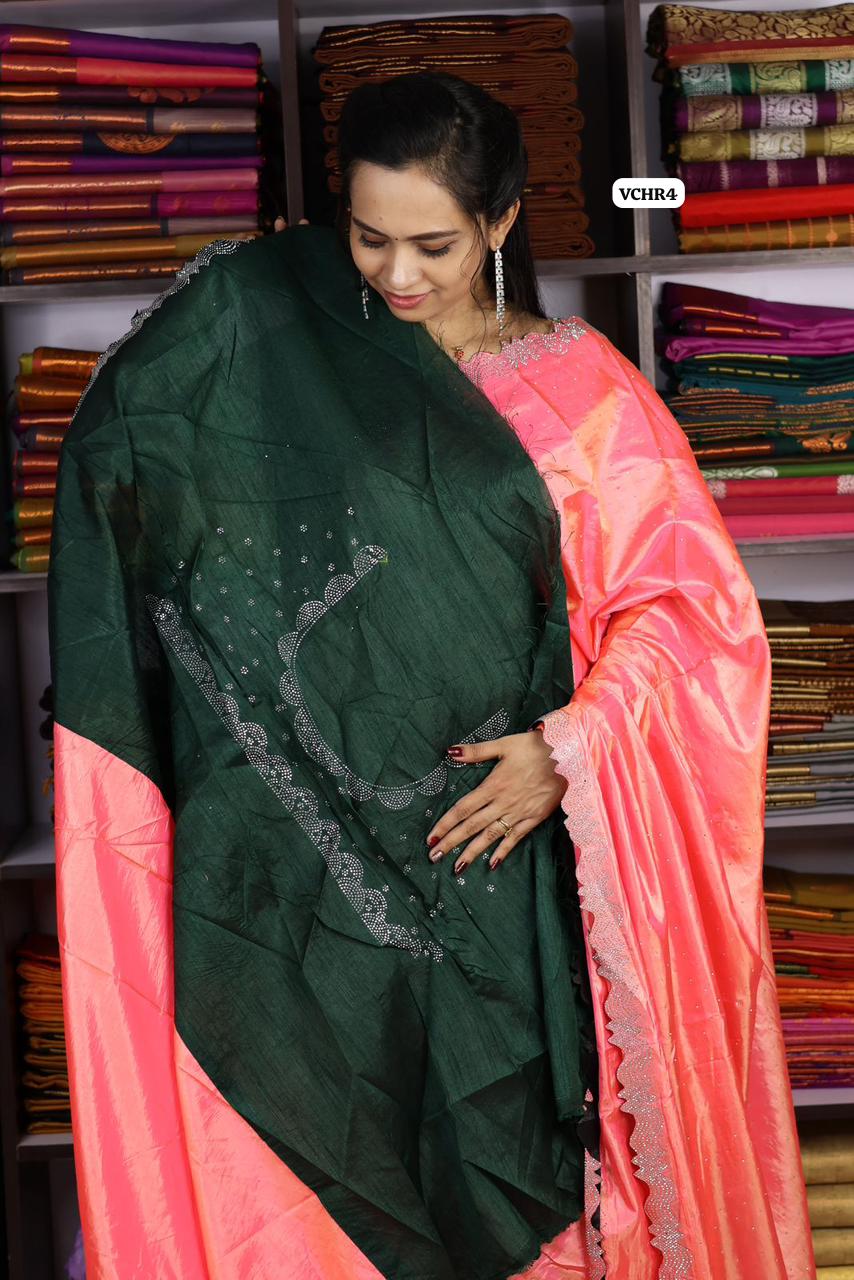 Designer saree with contrast blouse 😍Ⓜ️