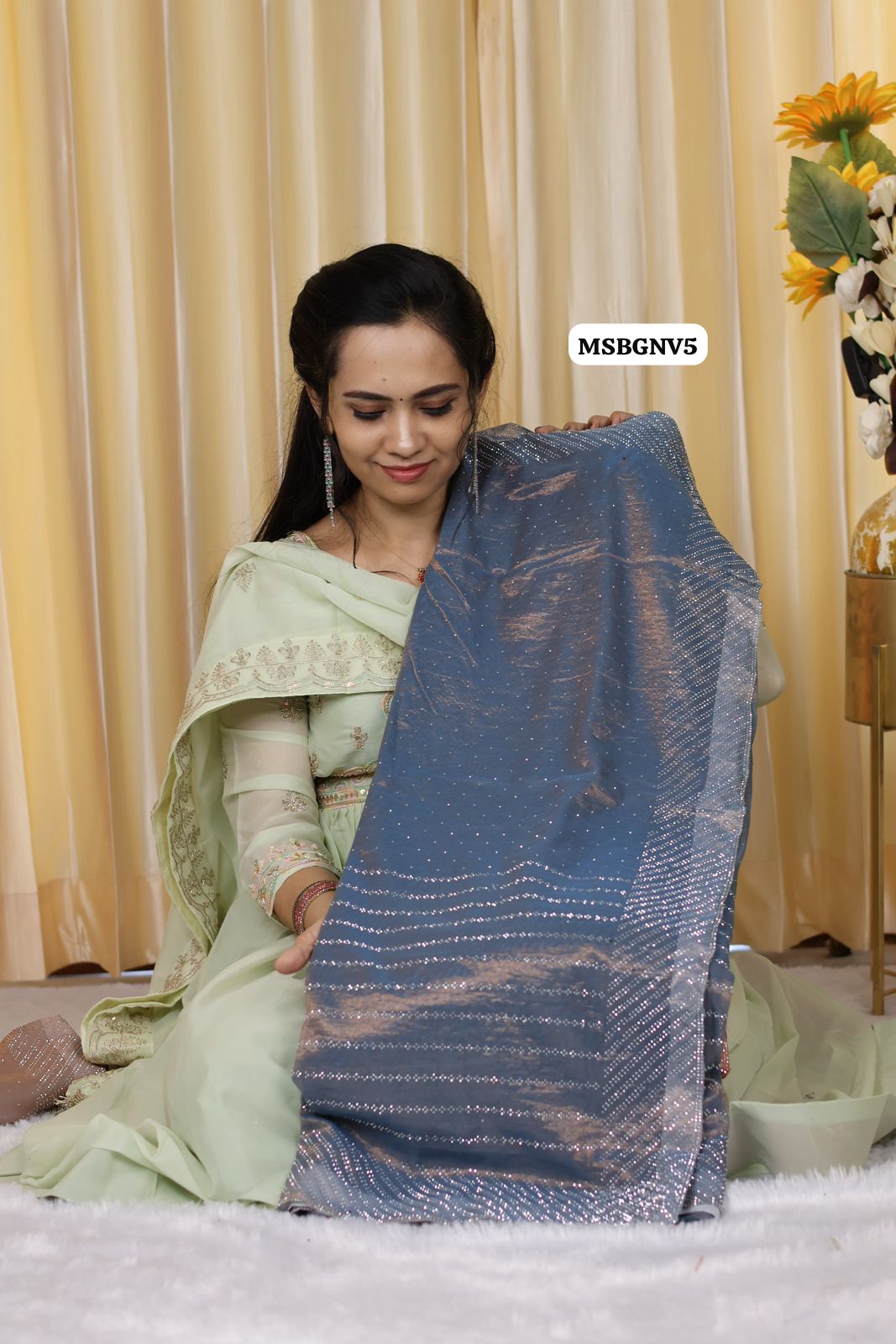 Fendy designer saree with work blouse 😍Ⓜ️