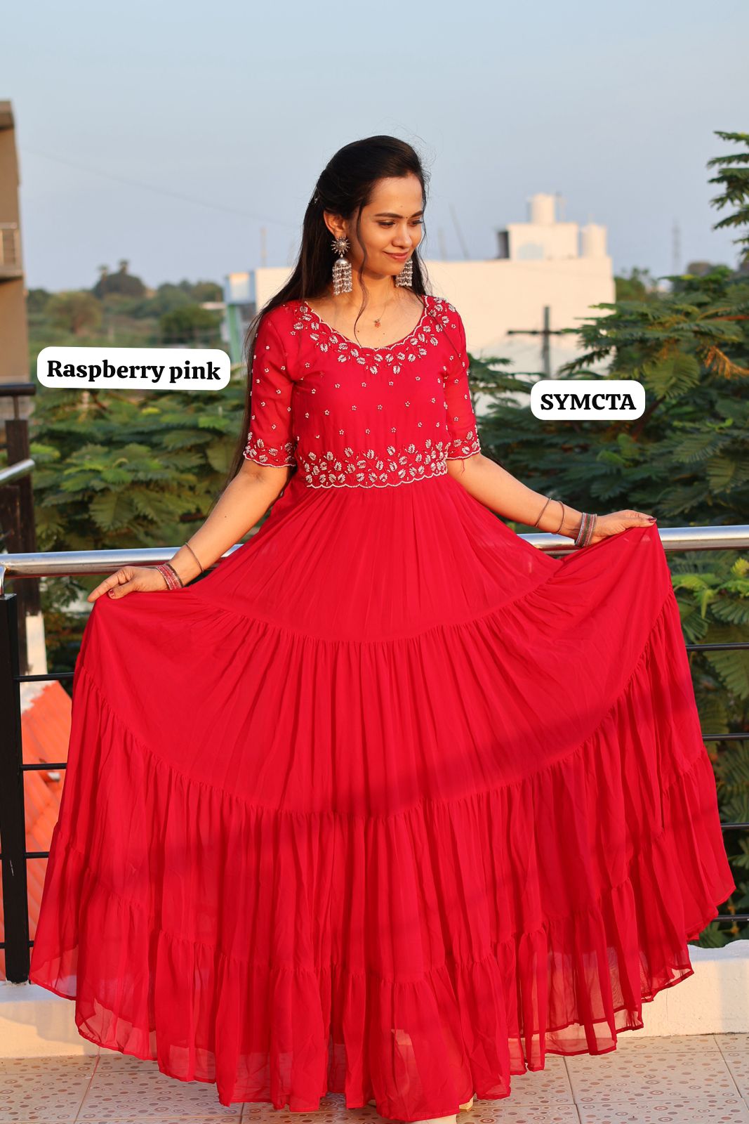 Full flair long gown with full lining 😍🥳