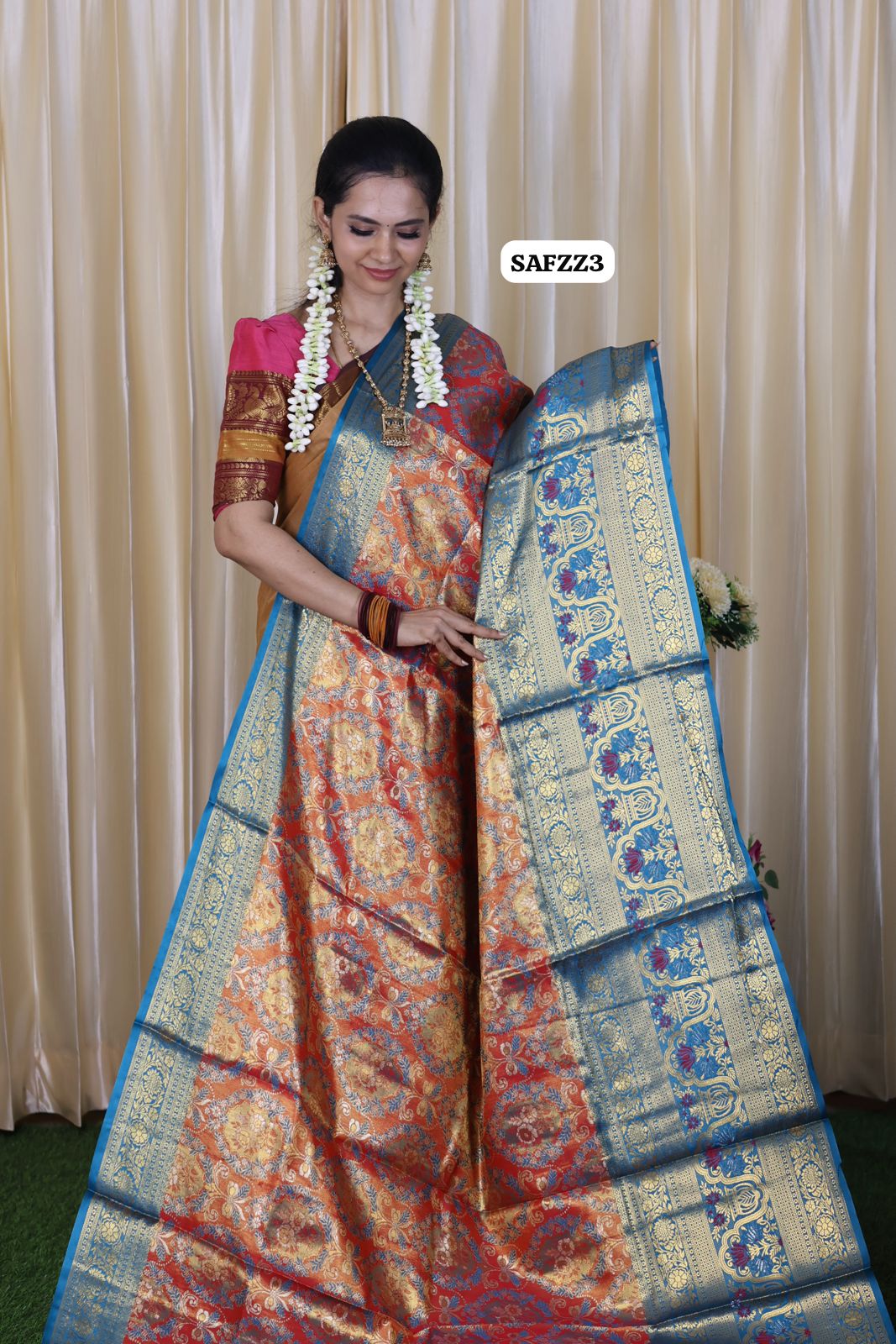 Kanchi inspired semi silk saree sold❌