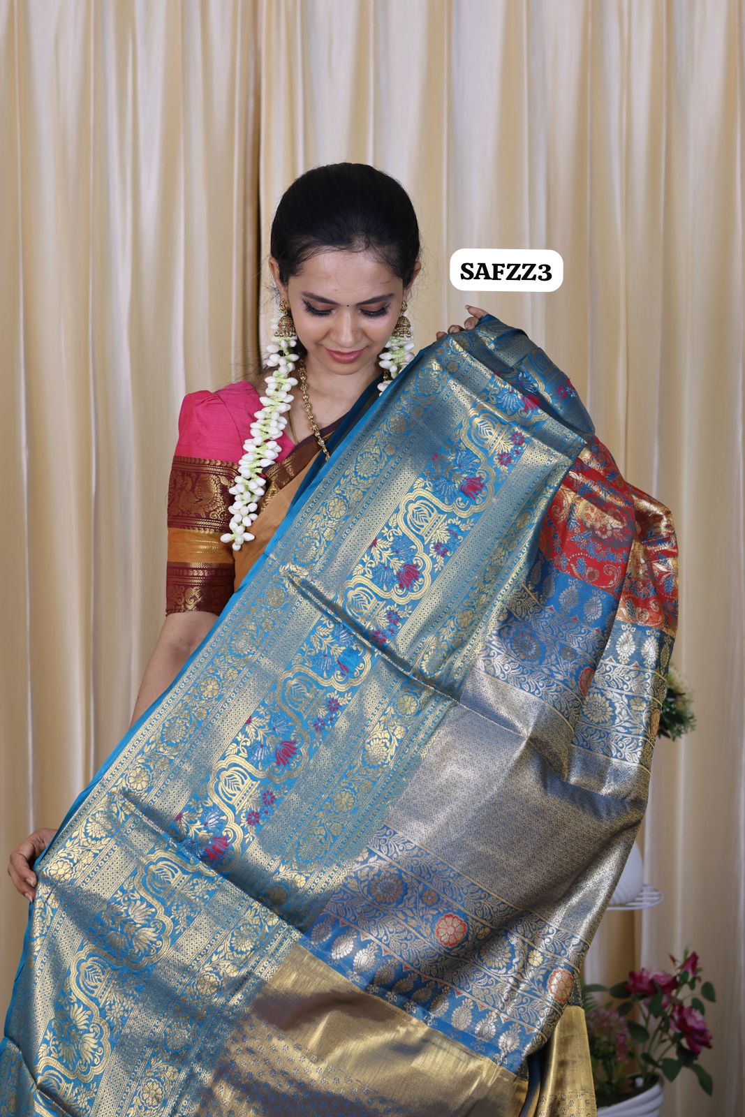 Kanchi inspired semi silk saree sold❌