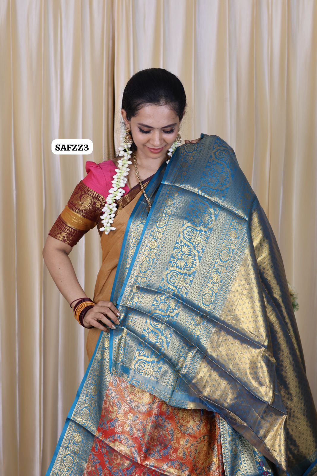 Kanchi inspired semi silk saree sold❌