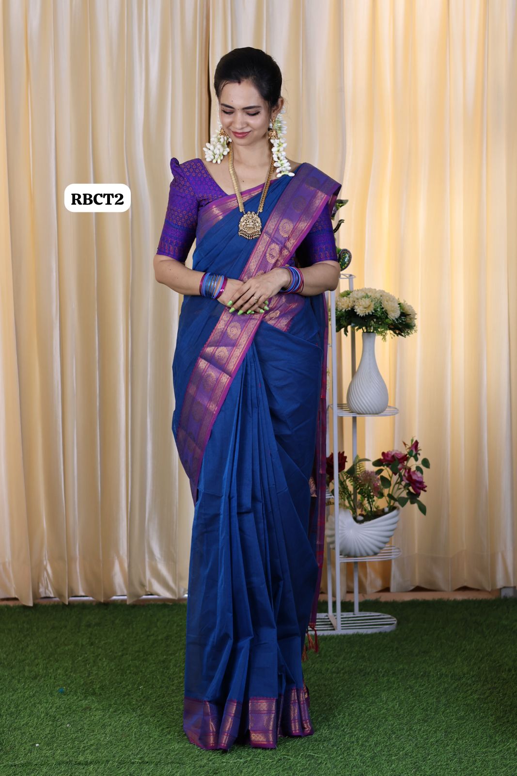 Chettinadu Kanchi cotton saree with buttas ❌