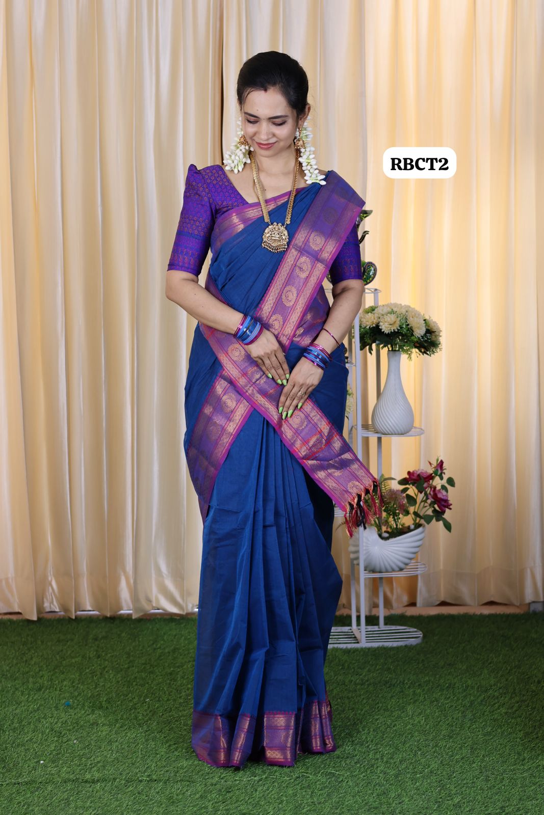 Chettinadu Kanchi cotton saree with buttas ❌