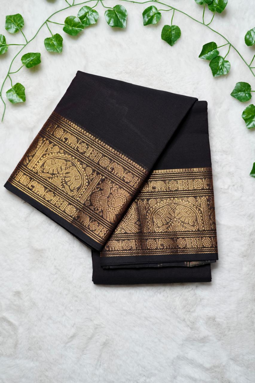Kanchi cotton sarees🥰😎📚(dark chocolate brown)