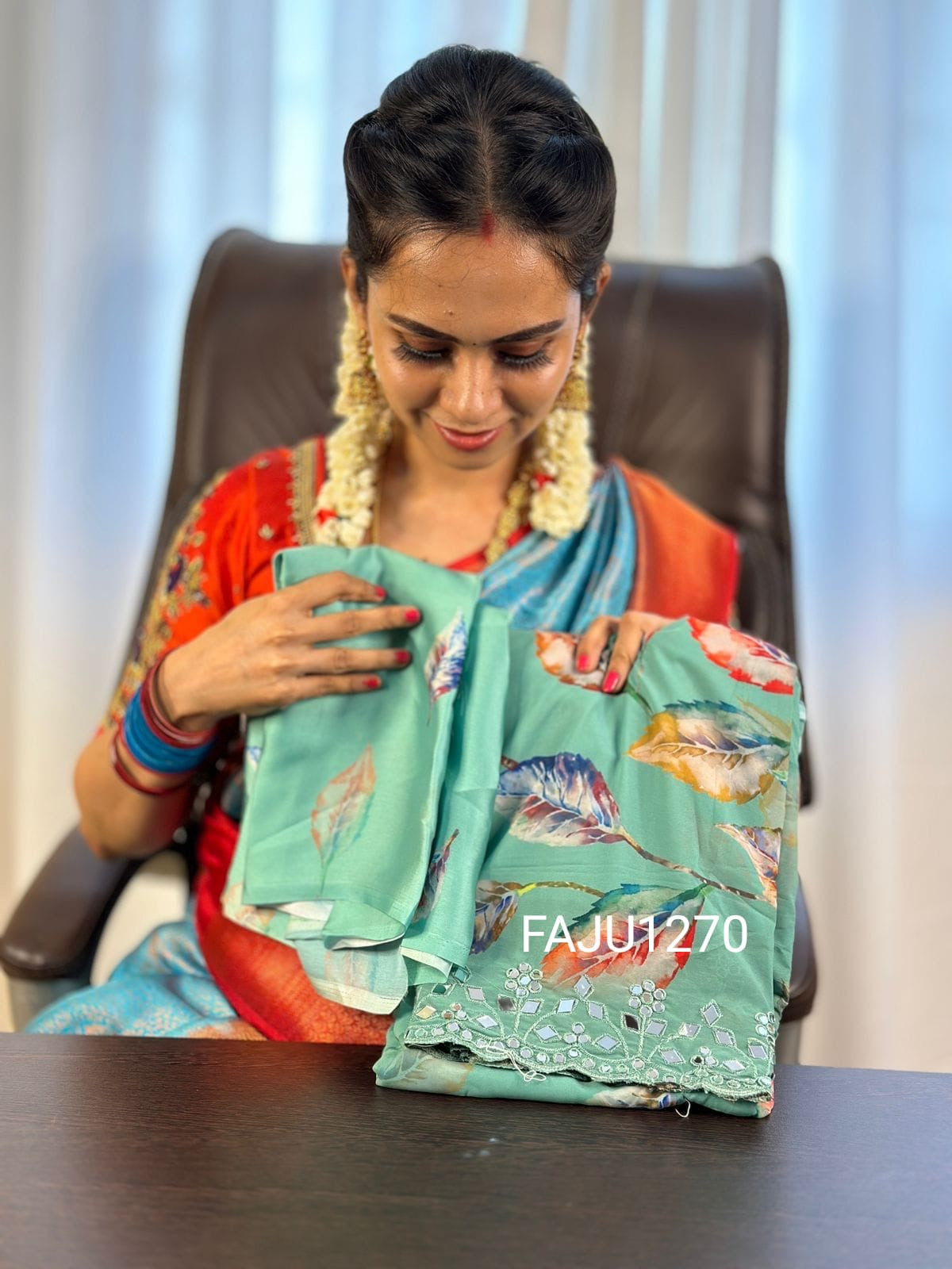 Mirror work saree ❌