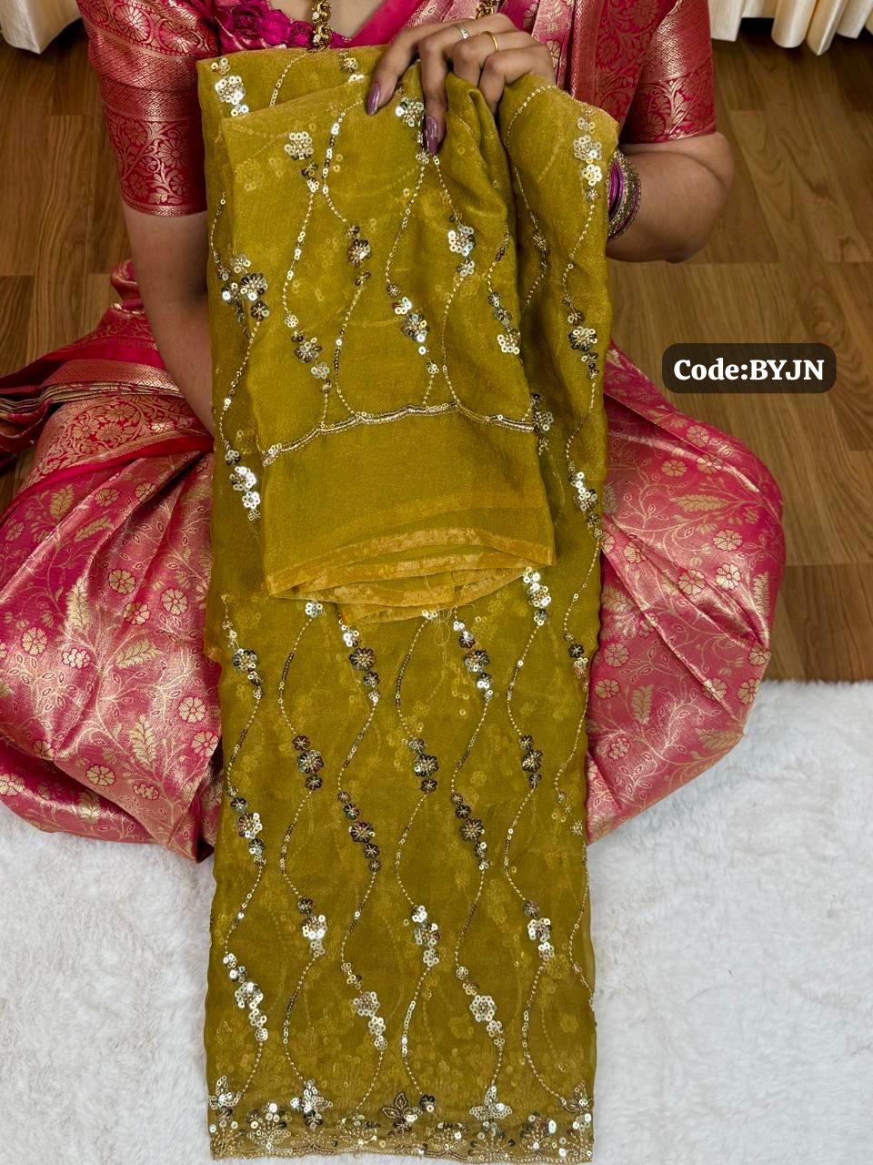 Designer saree with sequins work🥰😎