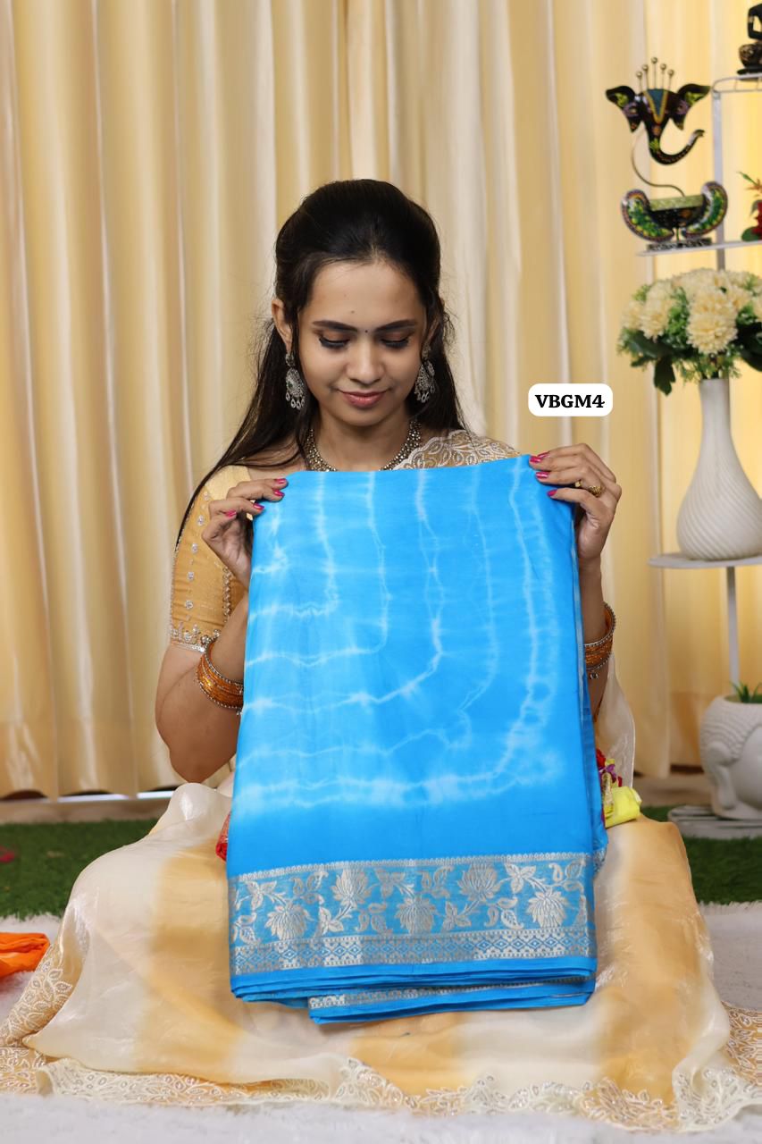Shibori chiffon silk saree Ⓜ️