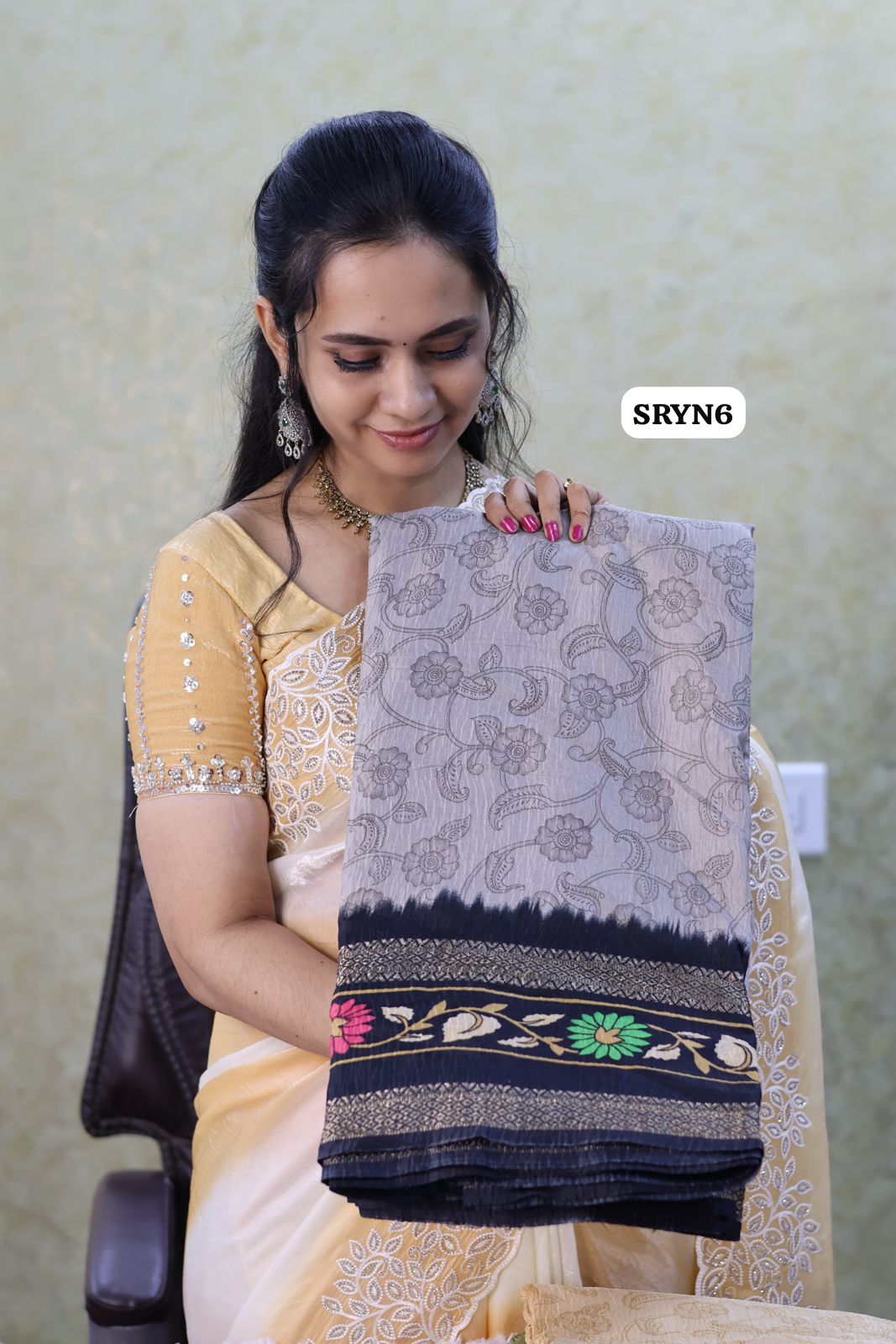 Semi Tussar mixed designer saree with attractive colour border and blouse😍Ⓜ️