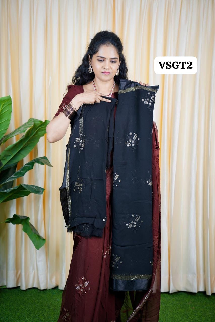 Viscose Georgette sareeš„³