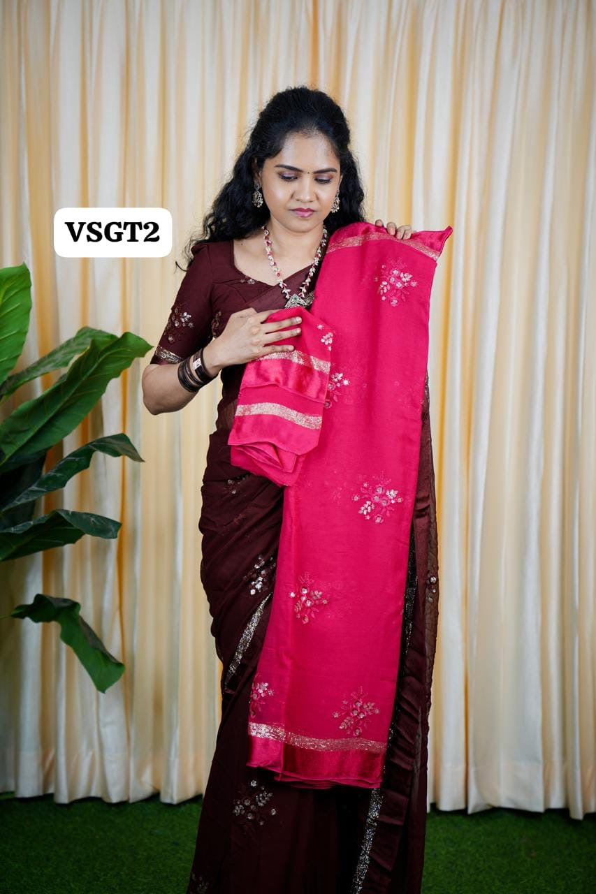 Viscose Georgette saree🥰 🥳