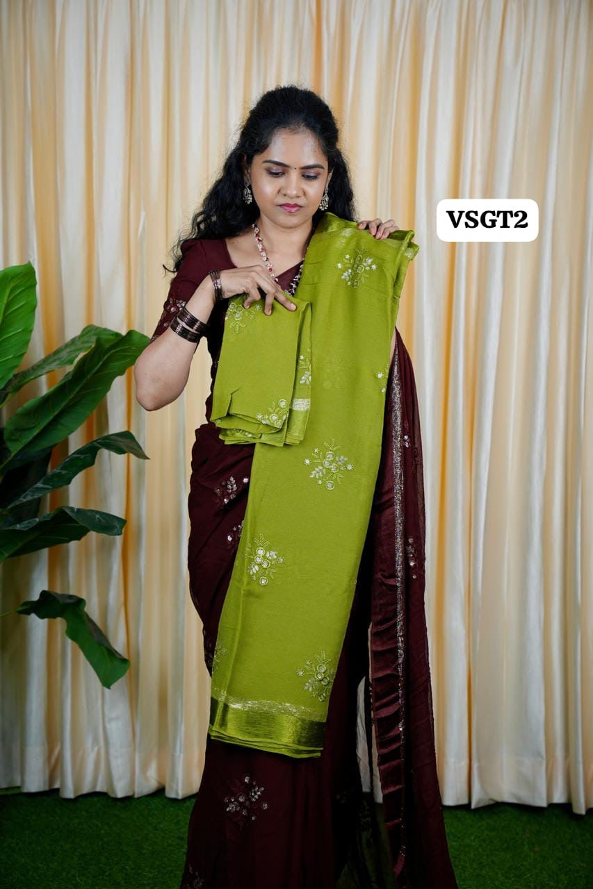 Viscose Georgette saree 🥳