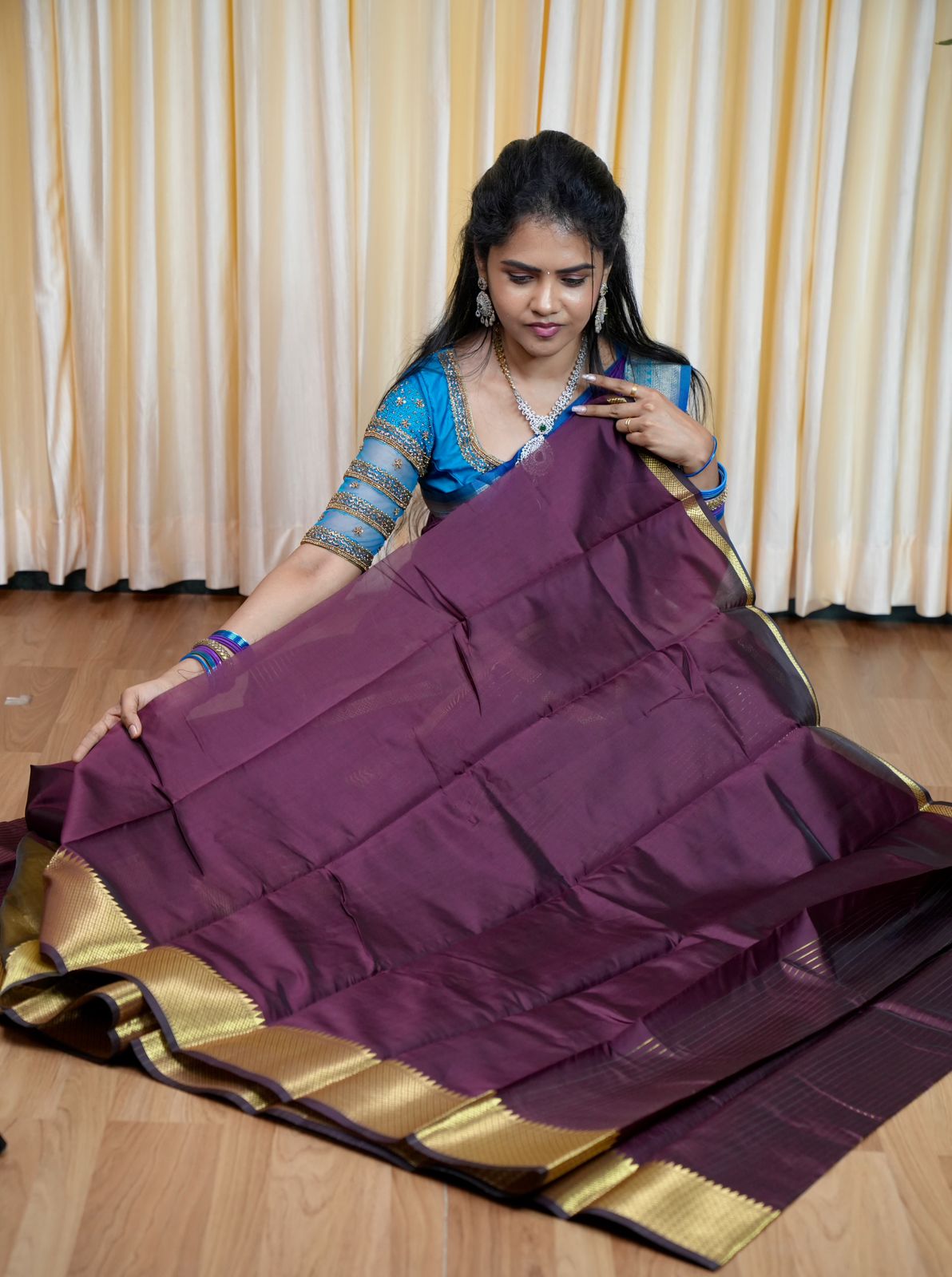 Semi silk saree with vairaoosi pattern🥰😎📚