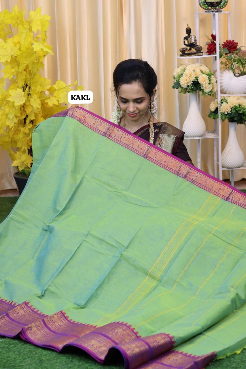 Premium Kanchi cotton saree along 🎁