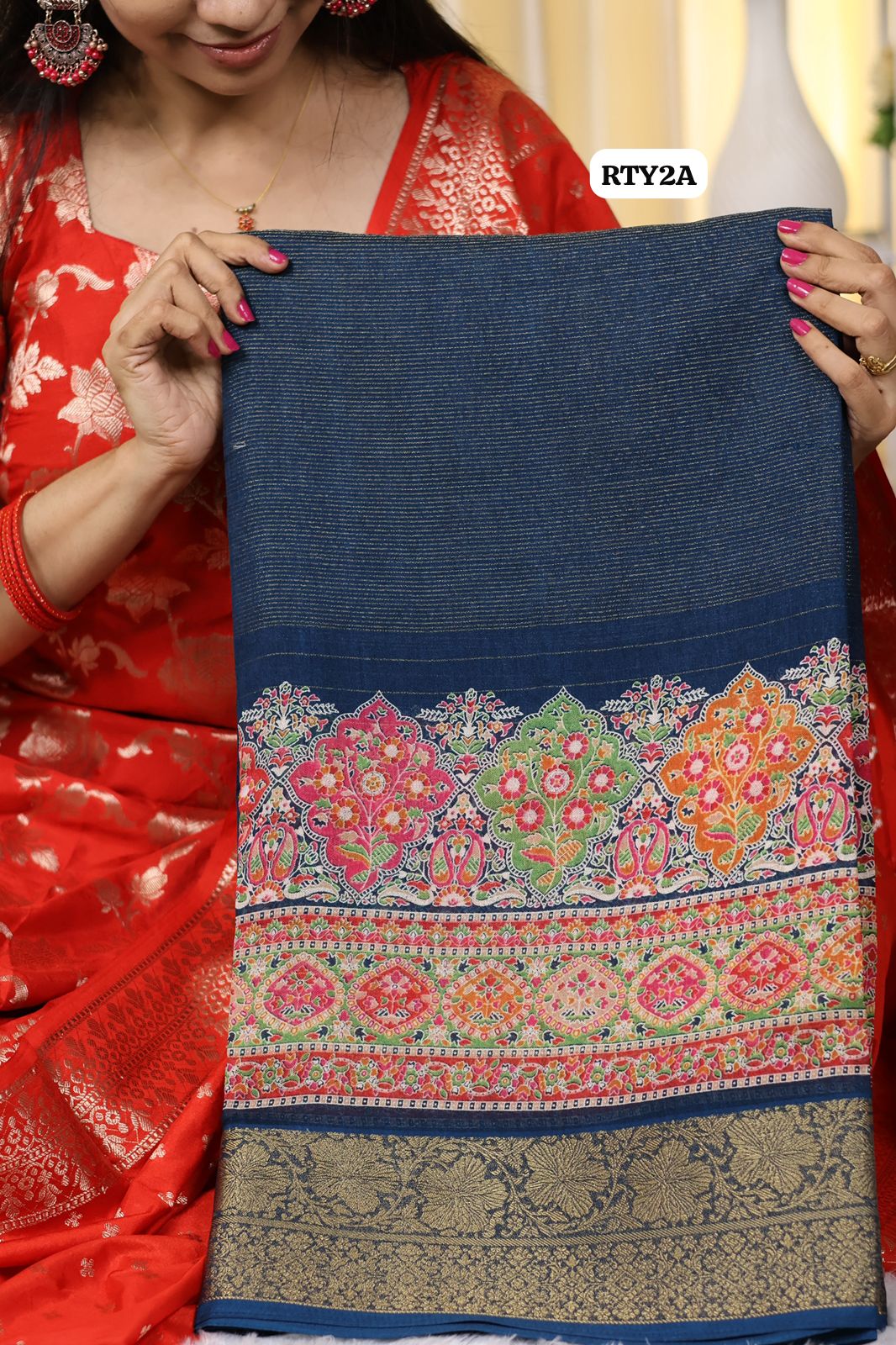 Kashmiri chiffon silk with zari border and vairaoosi zari all over the saree😍Ⓜ️