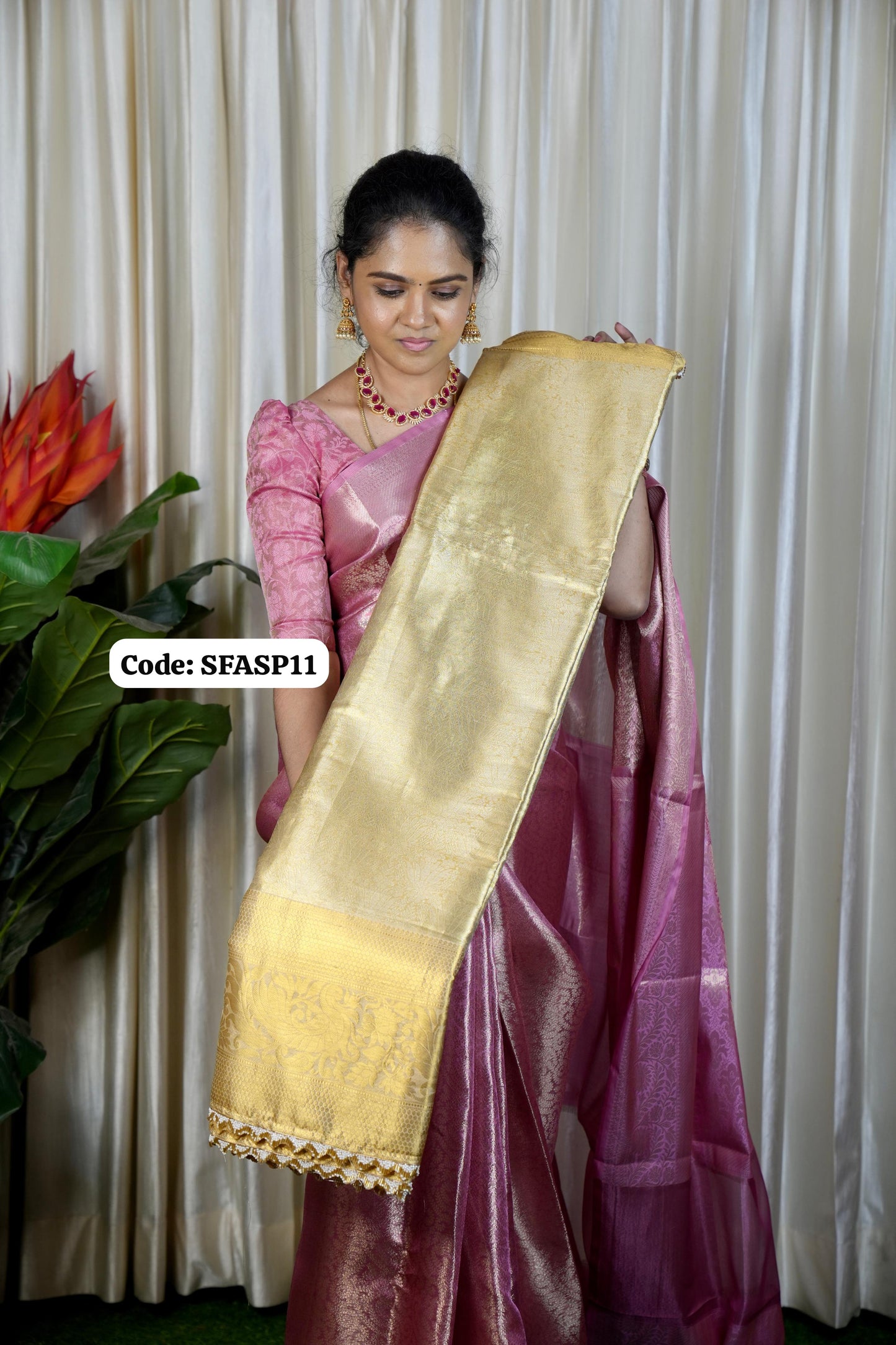 Kanchi inspired semi silk sarees with lace❌
