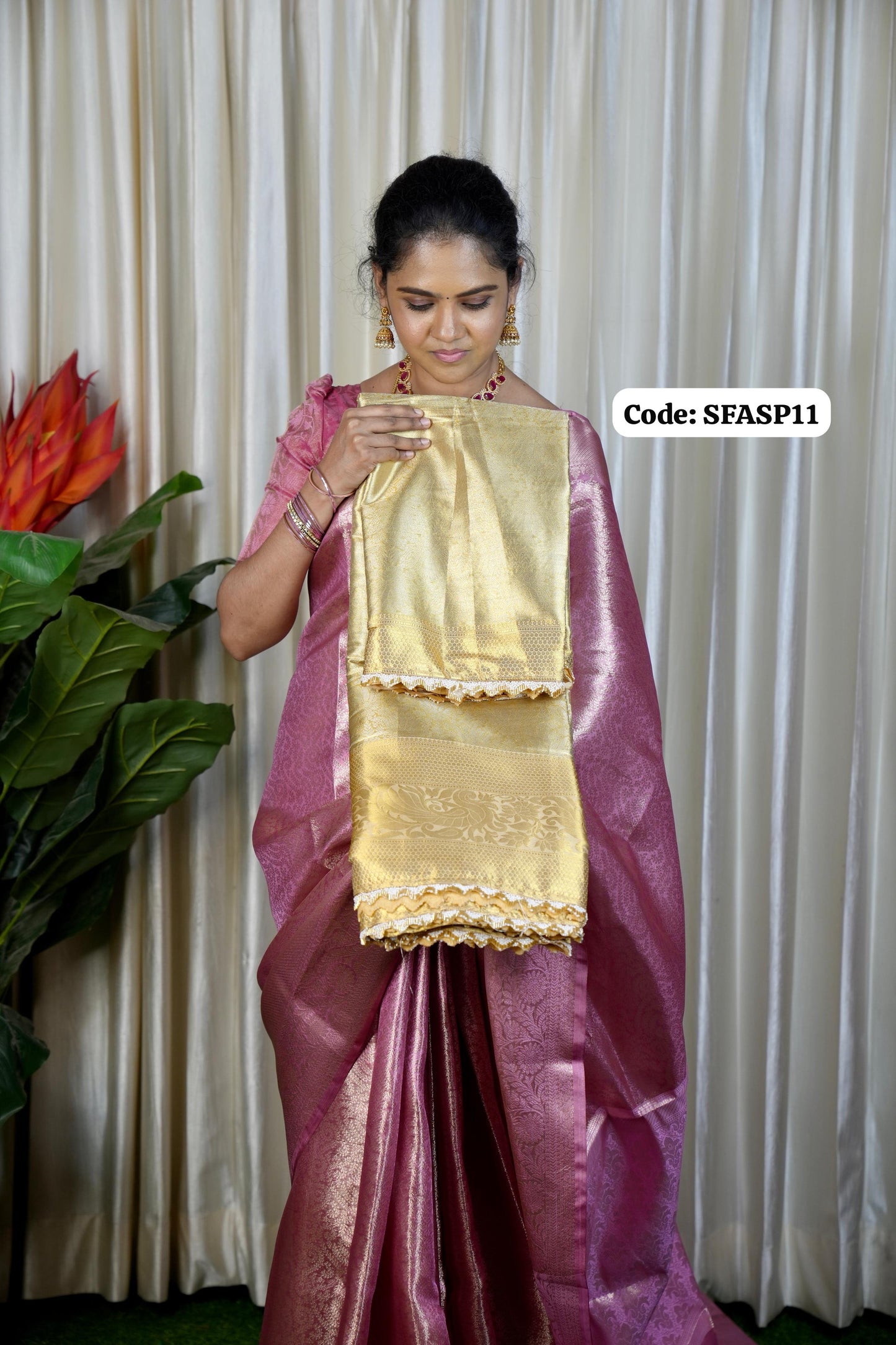 Kanchi inspired semi silk sarees with lace❌