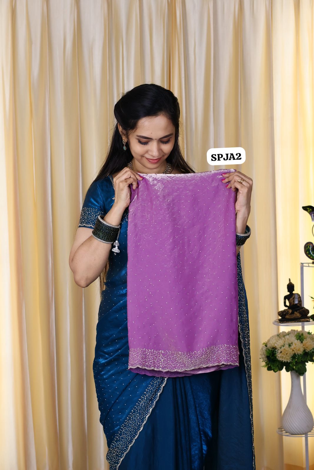 Premium space silk sarees with real jarkhan diamond work..🥳