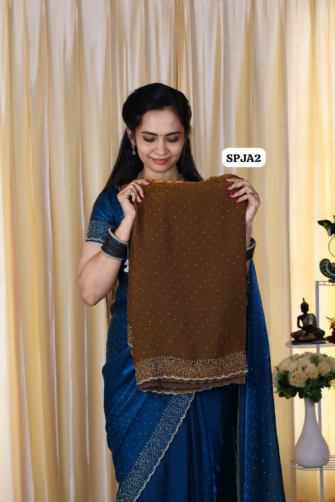 Premium space silk sarees with real jarkhan diamond work..🥳
