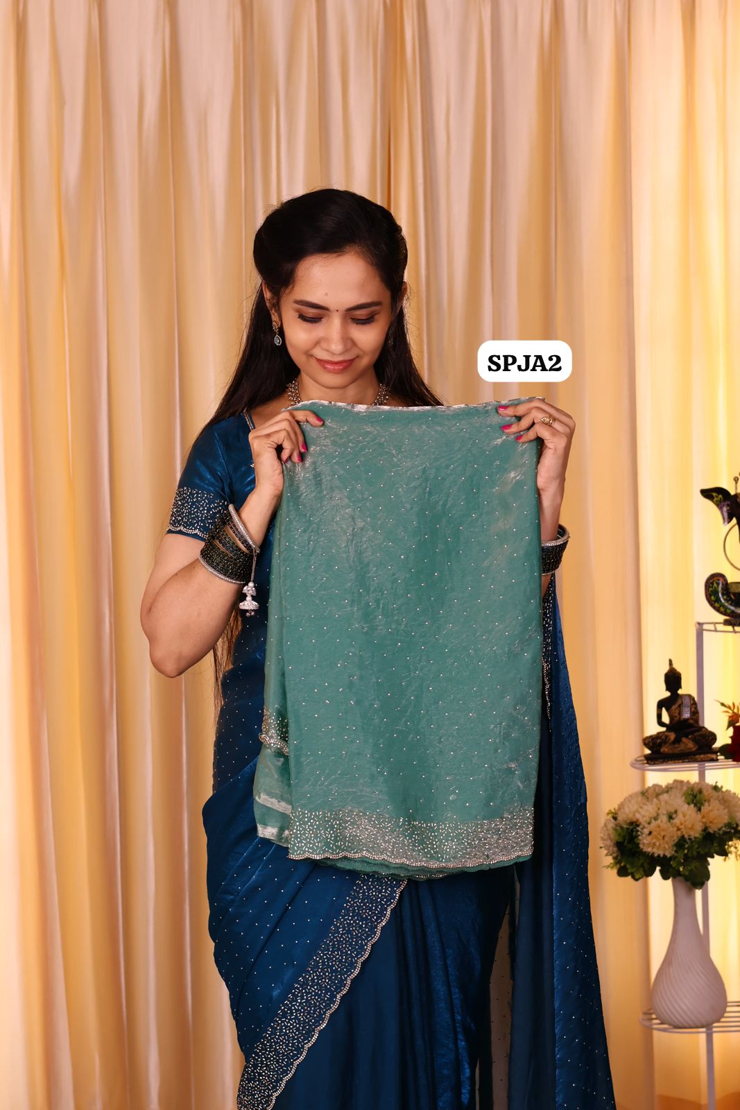 Premium space silk sarees with real jarkhan diamond work..😍🥳