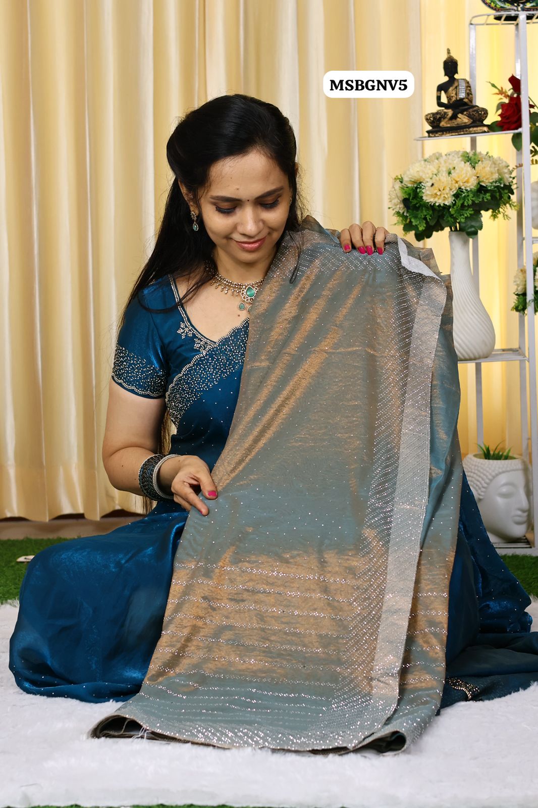 Fendy designer saree with work blouse βοΈππ