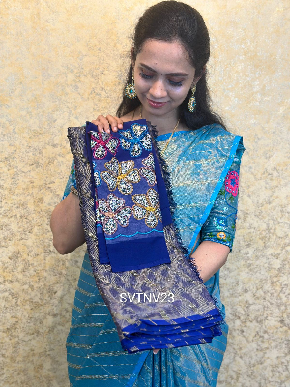 Designer saree With work blouse❌️